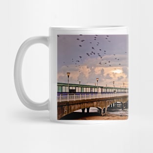 Bournemouth Pier And Beach Dorset England Mug